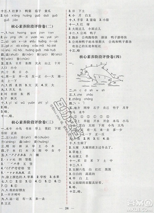 南方出版社2019年核心素养天天练一年级语文上册统编版答案 南方出版社2019年核心素养天天练一年级语文上册统编版答案