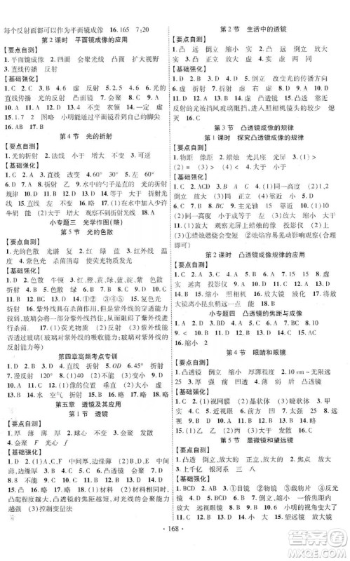 宁夏人民教育出版社2019畅优新课堂8年级物理上册人教版答案 宁夏人民教育出版社2019畅优新课堂8年级物理上册人教版答案