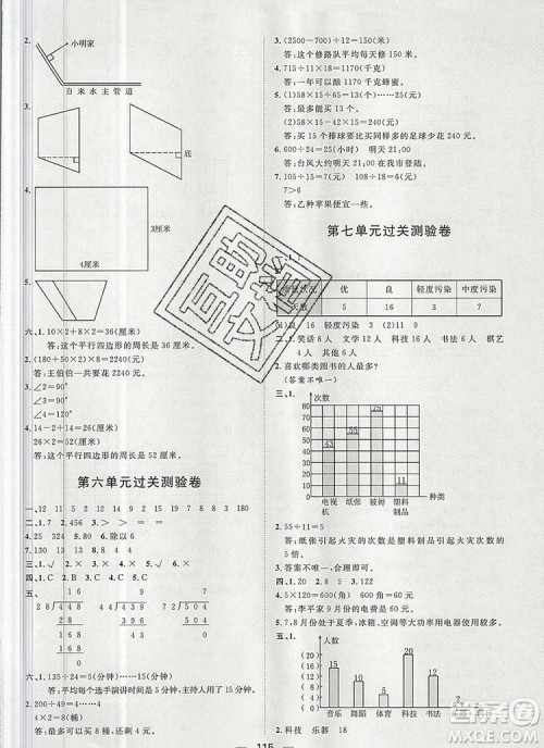 2019秋季阳光计划第一步四年级数学上册人教版答案 2019秋季阳光计划第一步四年级数学上册人教版答案