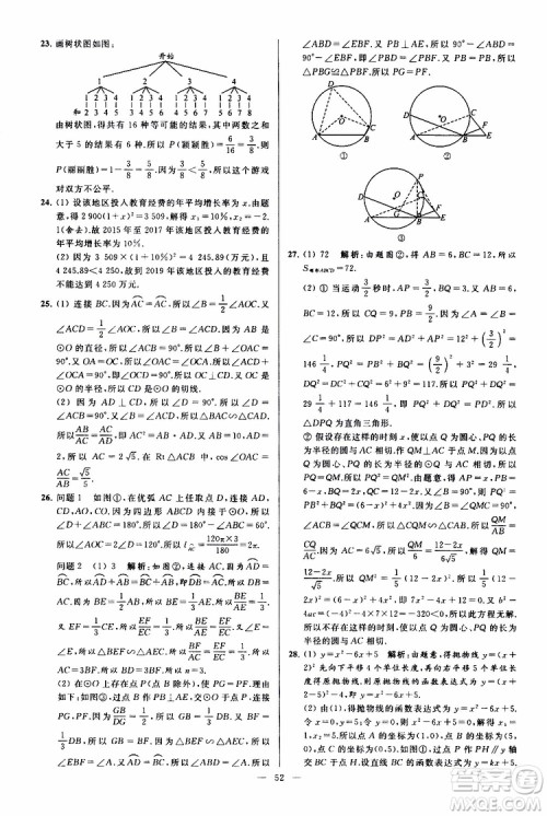 2019年亮点给力大试卷数学九年级上册人教版参考答案