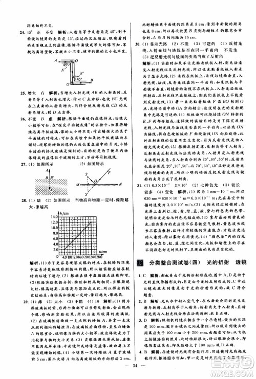 2019年亮点给力大试卷物理八年级上册人教版参考答案