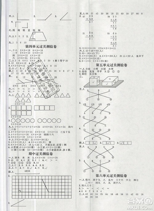 2019秋季阳光计划第一步二年级数学上册人教版答案 2019秋季阳光计划第一步二年级数学上册人教版答案