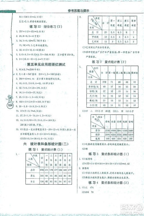 江苏人民出版社2019小学数学应用题解题高手五年级江苏版上册详解版答案