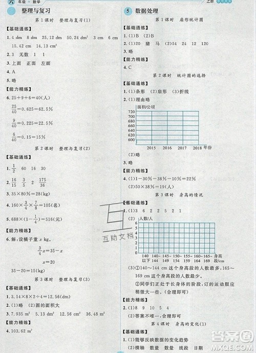 延边人民出版社2019年百分学生作业本题练王六年级数学上册北师大版答案 延边人民出版社2019年百分学生作业本题练王六年级数学上册北师大版答案