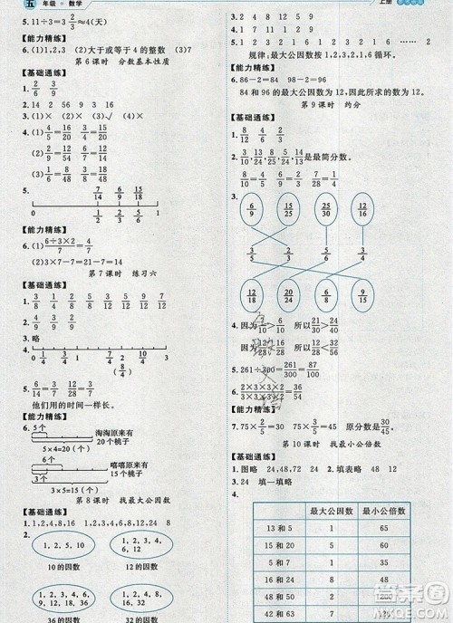 延边人民出版社2019年百分学生作业本题练王五年级数学上册北师大版答案