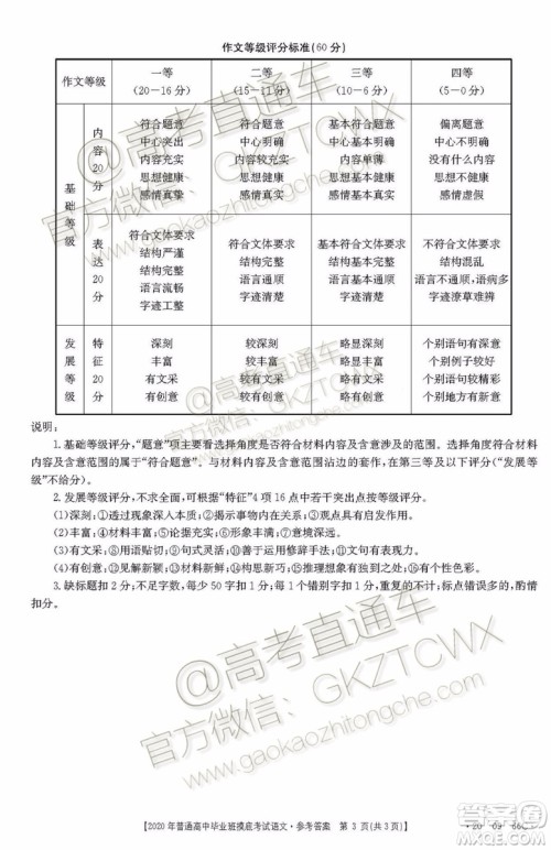 2020届广西南宁百色金太阳高三10月联考语文试题及参考答案