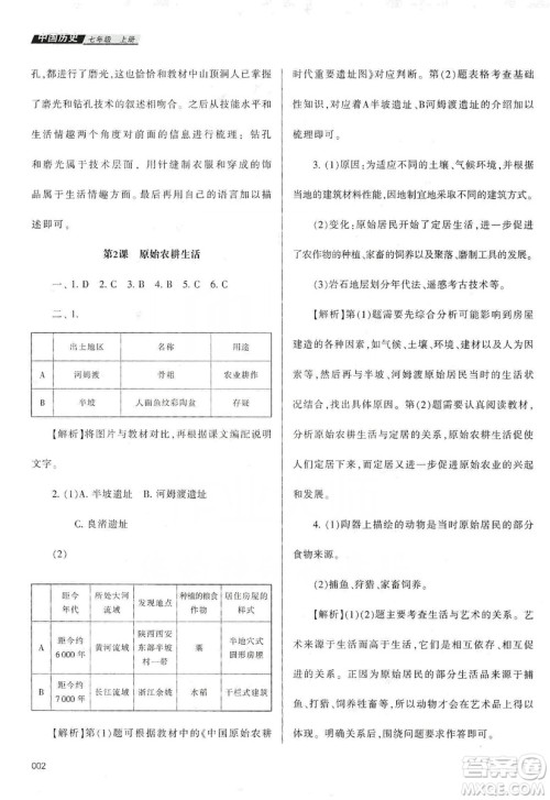 天津教育出版社2019学习质量监测中国历史七年级上册人教版答案 天津教育出版社2019学习质量监测中国历史七年级上册人教版答案
