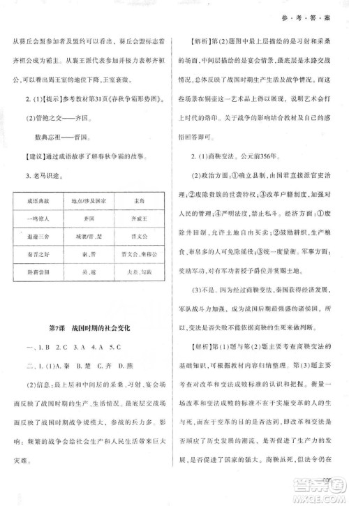 天津教育出版社2019学习质量监测中国历史七年级上册人教版答案 天津教育出版社2019学习质量监测中国历史七年级上册人教版答案