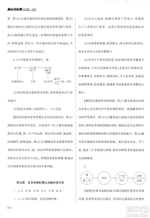 天津教育出版社2019学习质量监测中国历史七年级上册人教版答案 天津教育出版社2019学习质量监测中国历史七年级上册人教版答案