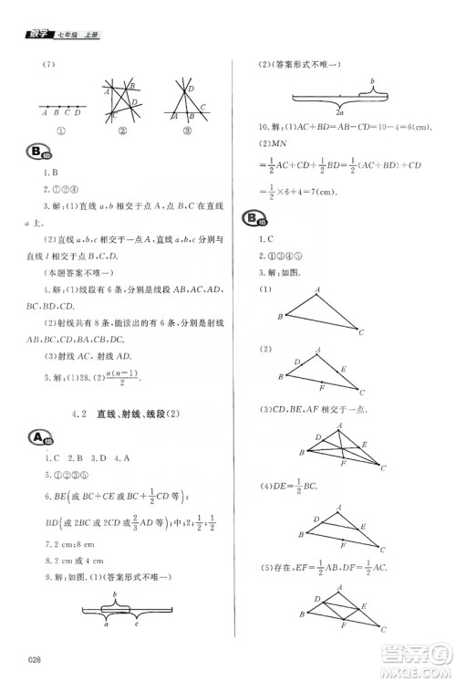 天津教育出版社2019学习质量监测七年级数学上册人教版答案 天津教育出版社2019学习质量监测七年级数学上册人教版答案