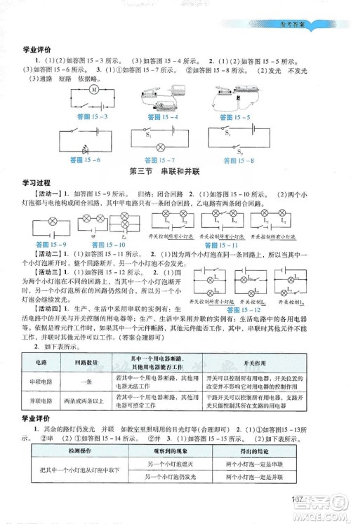 广州出版社2019阳光学业评价物理九年级上册人教版答案