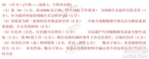 2020届惠州二调理科综合试题及参考答案