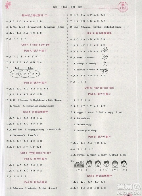 2019年秋新版王朝霞德才兼备作业创新设计六年级英语上册人教版答案 2019年秋新版王朝霞德才兼备作业创新设计六年级英语上册人教版答案