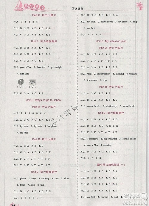 2019年秋新版王朝霞德才兼备作业创新设计六年级英语上册人教版答案 2019年秋新版王朝霞德才兼备作业创新设计六年级英语上册人教版答案