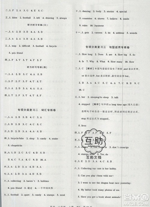 江西人民出版社2019年王朝霞考点梳理时习卷六年级英语上册外研版答案 江西人民出版社2019年王朝霞考点梳理时习卷六年级英语上册外研版答案