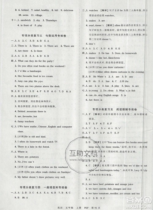 江西人民出版社2019年王朝霞考点梳理时习卷五年级英语上册人教版答案 江西人民出版社2019年王朝霞考点梳理时习卷五年级英语上册人教版答案