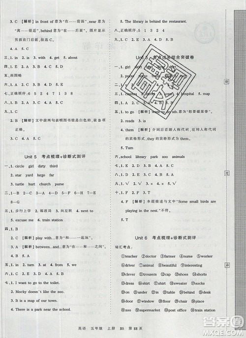 江西人民出版社2019年王朝霞考点梳理时习卷五年级英语上册北师版答案