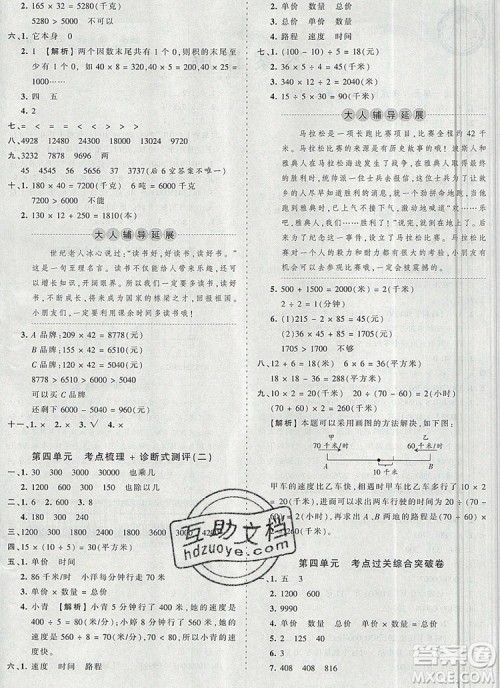 2019年秋新版王朝霞德才兼备作业创新设计四年级数学上册人教版答案 2019年秋新版王朝霞德才兼备作业创新设计四年级数学上册人教版答案