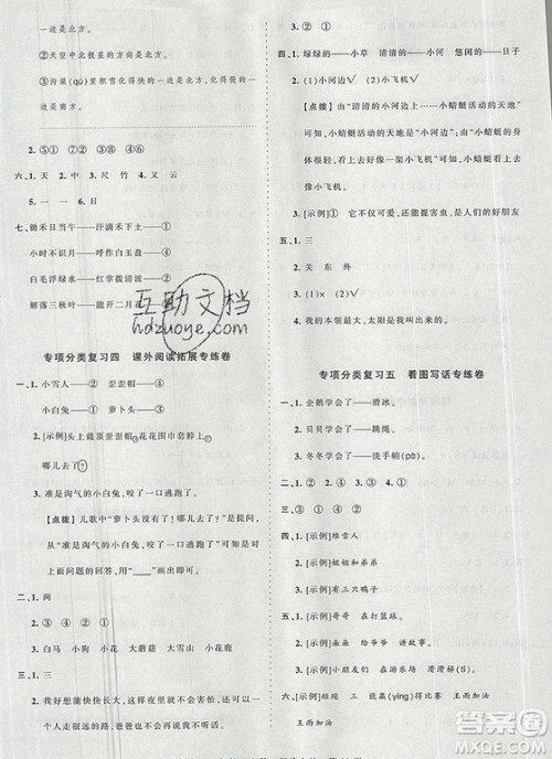 江西人民出版社2019年王朝霞考点梳理时习卷一年级语文上册人教版答案 江西人民出版社2019年王朝霞考点梳理时习卷一年级语文上册人教版答案