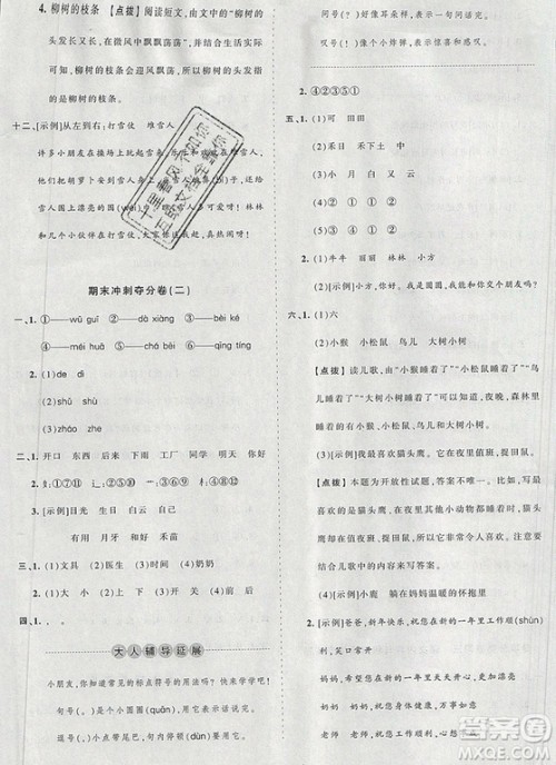 江西人民出版社2019年王朝霞考点梳理时习卷一年级语文上册人教版答案 江西人民出版社2019年王朝霞考点梳理时习卷一年级语文上册人教版答案