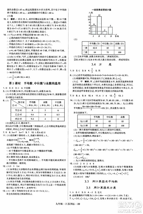 2019年经纶学典学霸题中题数学九年级全一册江苏国际参考答案 2019年经纶学典学霸题中题数学九年级全一册江苏国际参考答案