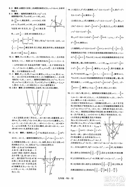 2019年经纶学典学霸题中题数学九年级全一册RJ人教版参考答案