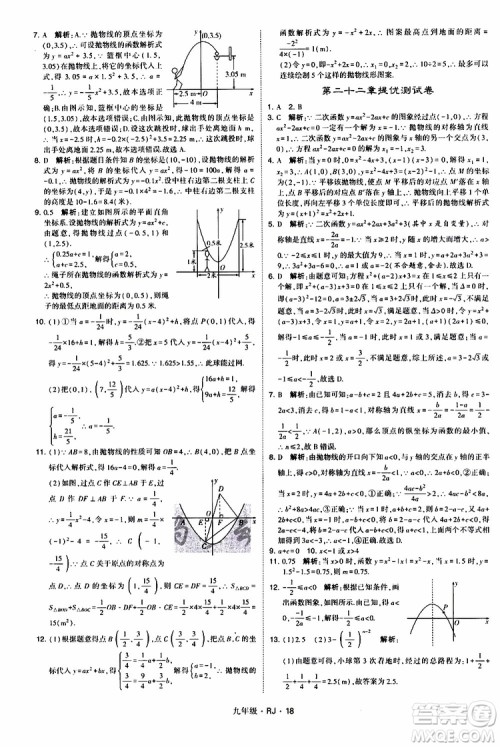 2019年经纶学典学霸题中题数学九年级全一册RJ人教版参考答案