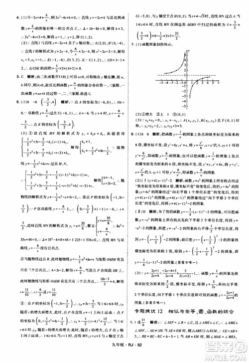 2019年经纶学典学霸题中题数学九年级全一册RJ人教版参考答案