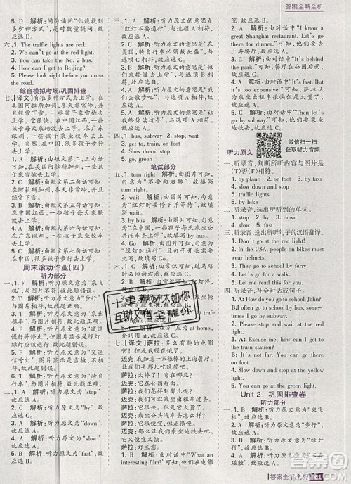 2019年考点集训与满分备考六年级英语上册人教版答案 2019年考点集训与满分备考六年级英语上册人教版答案