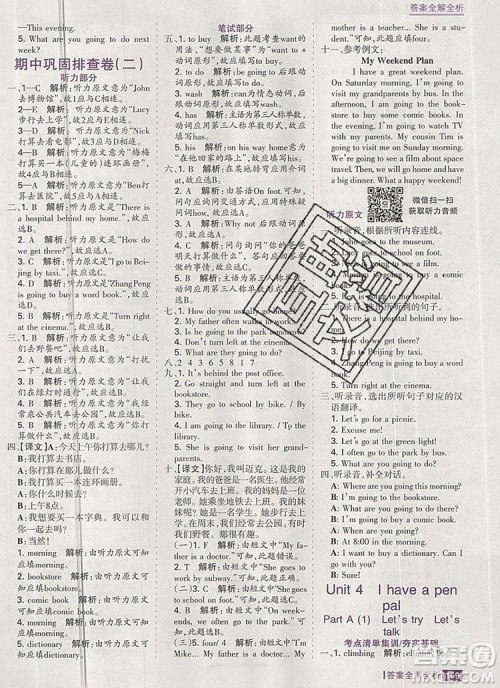 2019年考点集训与满分备考六年级英语上册人教版答案 2019年考点集训与满分备考六年级英语上册人教版答案