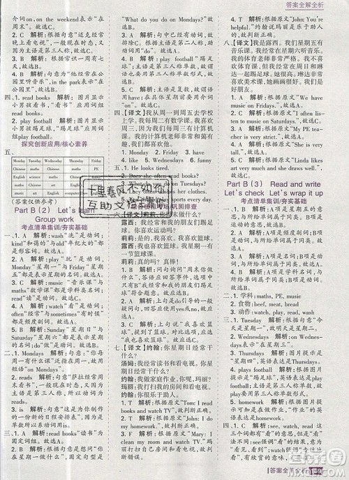 2019年考点集训与满分备考五年级英语上册人教版答案 2019年考点集训与满分备考五年级英语上册人教版答案