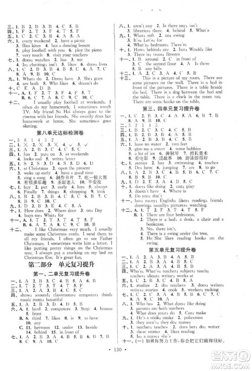 江苏人民出版社2019江苏好卷5年级英语上册译林版答案