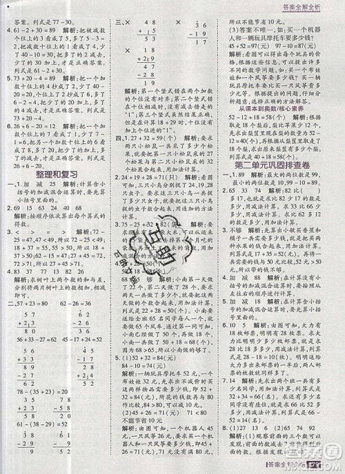2019年考点集训与满分备考二年级数学上册人教版答案 2019年考点集训与满分备考二年级数学上册人教版答案