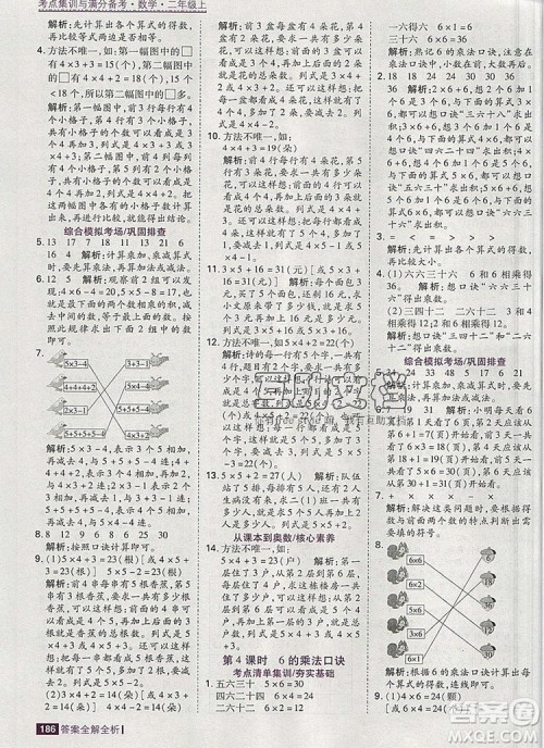 2019年考点集训与满分备考二年级数学上册人教版答案 2019年考点集训与满分备考二年级数学上册人教版答案