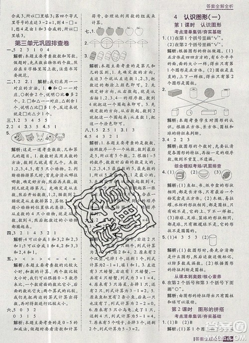 2019年考点集训与满分备考一年级数学上册人教版答案