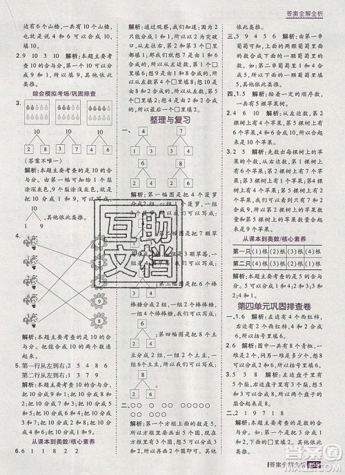 2019年考点集训与满分备考一年级数学上册冀教版答案