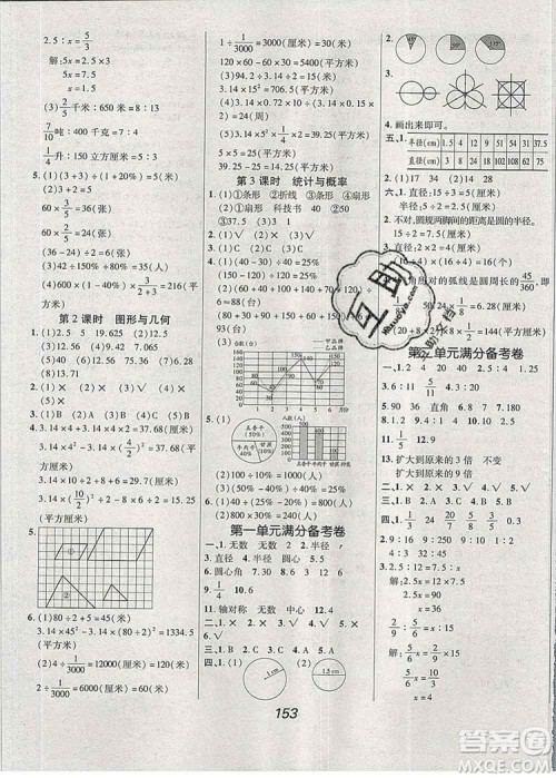 2019年冀教版全优课堂考点集训与满分备考六年级数学上册答案 2019年冀教版全优课堂考点集训与满分备考六年级数学上册答案