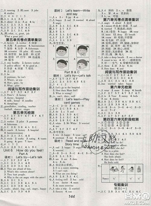 2019年人教版全优课堂考点集训与满分备考六年级英语上册答案
