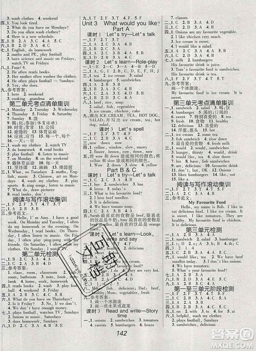 2019年人教版全优课堂考点集训与满分备考五年级英语上册答案 2019年人教版全优课堂考点集训与满分备考五年级英语上册答案