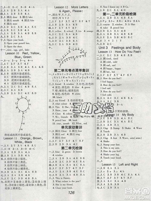 2019年冀教版全优课堂考点集训与满分备考三年级英语上册答案 2019年冀教版全优课堂考点集训与满分备考三年级英语上册答案