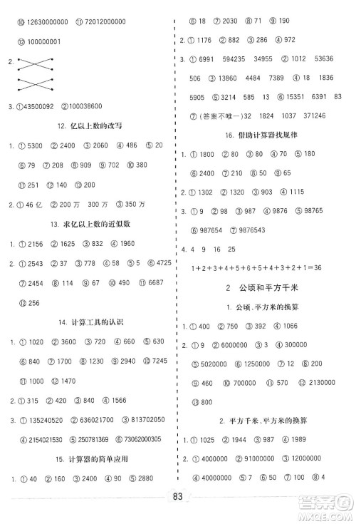河北大学出版社2019五E口算题卡四年级上册人教版答案 河北大学出版社2019五E口算题卡四年级上册人教版答案
