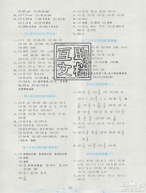 2019年金钥匙小学数学试卷六年级上册人教版金版答案 2019年金钥匙小学数学试卷六年级上册人教版金版答案