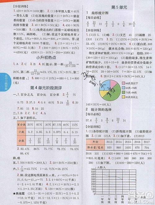 吉林人民出版社2019年小学教材全解读六年级数学上册北师版答案 吉林人民出版社2019年小学教材全解读六年级数学上册北师版答案