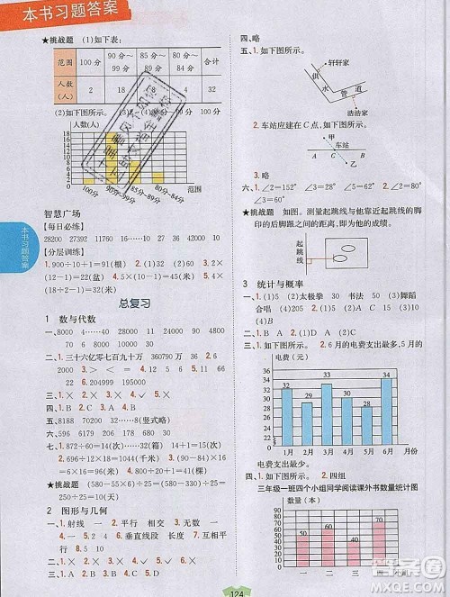 吉林人民出版社2019年小学教材全解读四年级数学上册青岛版答案 吉林人民出版社2019年小学教材全解读四年级数学上册青岛版答案
