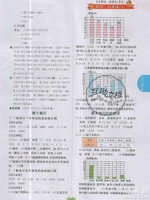 吉林人民出版社2019年小学教材全解读四年级数学上册青岛版答案 吉林人民出版社2019年小学教材全解读四年级数学上册青岛版答案