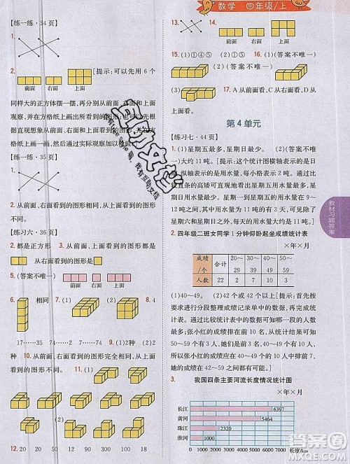 吉林人民出版社2019年小学教材全解读四年级数学上册江苏版答案 吉林人民出版社2019年小学教材全解读四年级数学上册江苏版答案