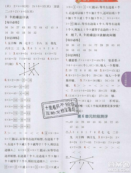 吉林人民出版社2019年小学教材全解读二年级数学上册人教版答案 吉林人民出版社2019年小学教材全解读二年级数学上册人教版答案