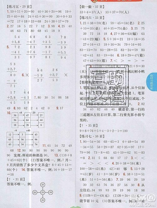 吉林人民出版社2019年小学教材全解读二年级数学上册人教版答案 吉林人民出版社2019年小学教材全解读二年级数学上册人教版答案