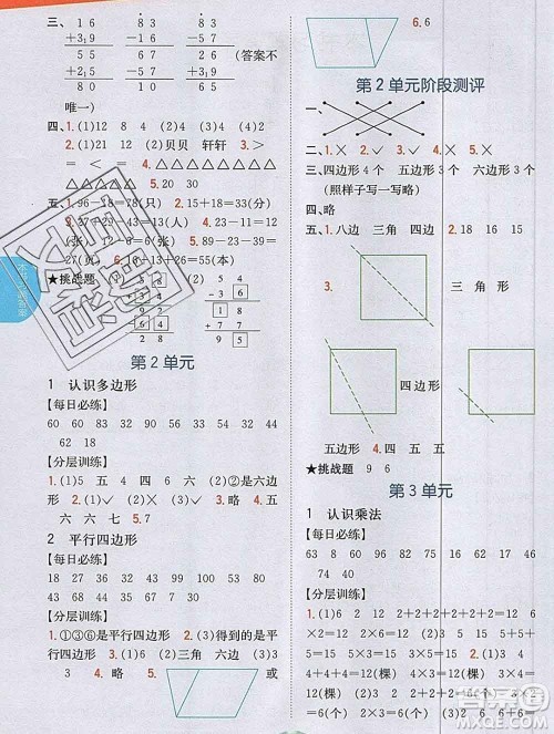吉林人民出版社2019年小学教材全解读二年级数学上册江苏版答案 吉林人民出版社2019年小学教材全解读二年级数学上册江苏版答案
