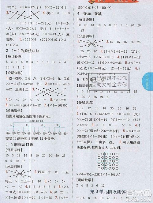 吉林人民出版社2019年小学教材全解读二年级数学上册江苏版答案 吉林人民出版社2019年小学教材全解读二年级数学上册江苏版答案